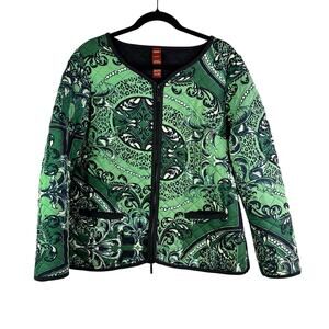 Women's Olsen Europe Quilted green Lightweight Jacket Size XL